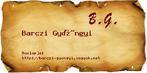 Barczi Gyöngyi névjegykártya
